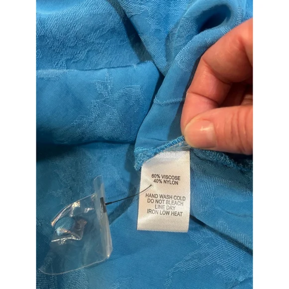 Lulu’s Blue Floral Jacquard Midi Dress S - Picture 10 of 10